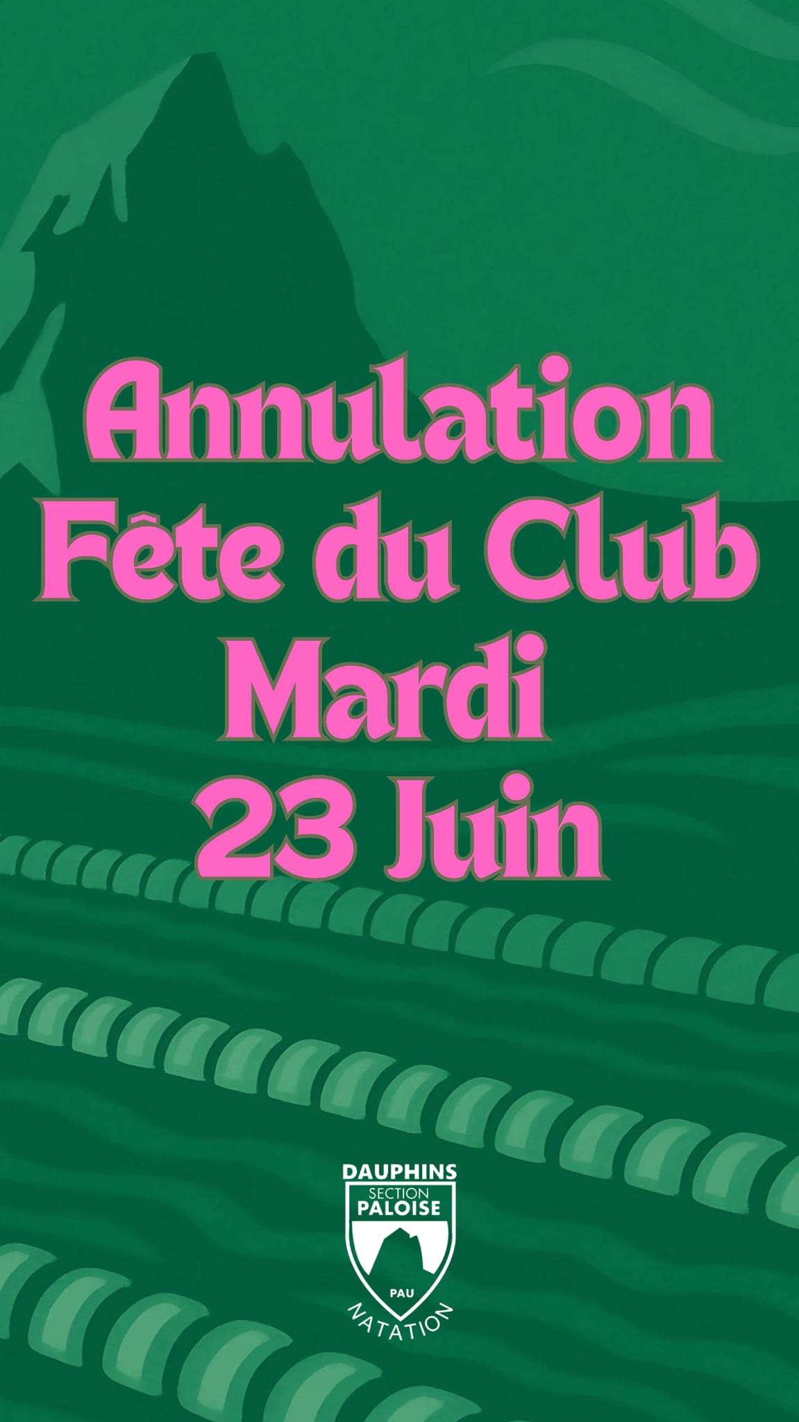 ANNULATION DE LA FÊTE DU CLUB